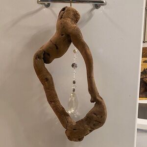 Driftwood Original Hanging Crystal Suncatcher Ornament - Natural Brown